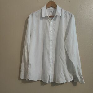 Men's Murano collezione size XL white floral print long sleeve shirt